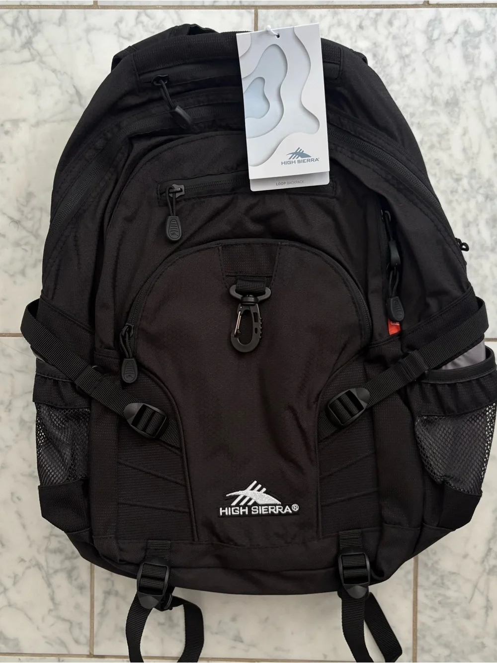 High Sierra Large 19in Backpack Travel School Book bag Tablet Sleeve Black